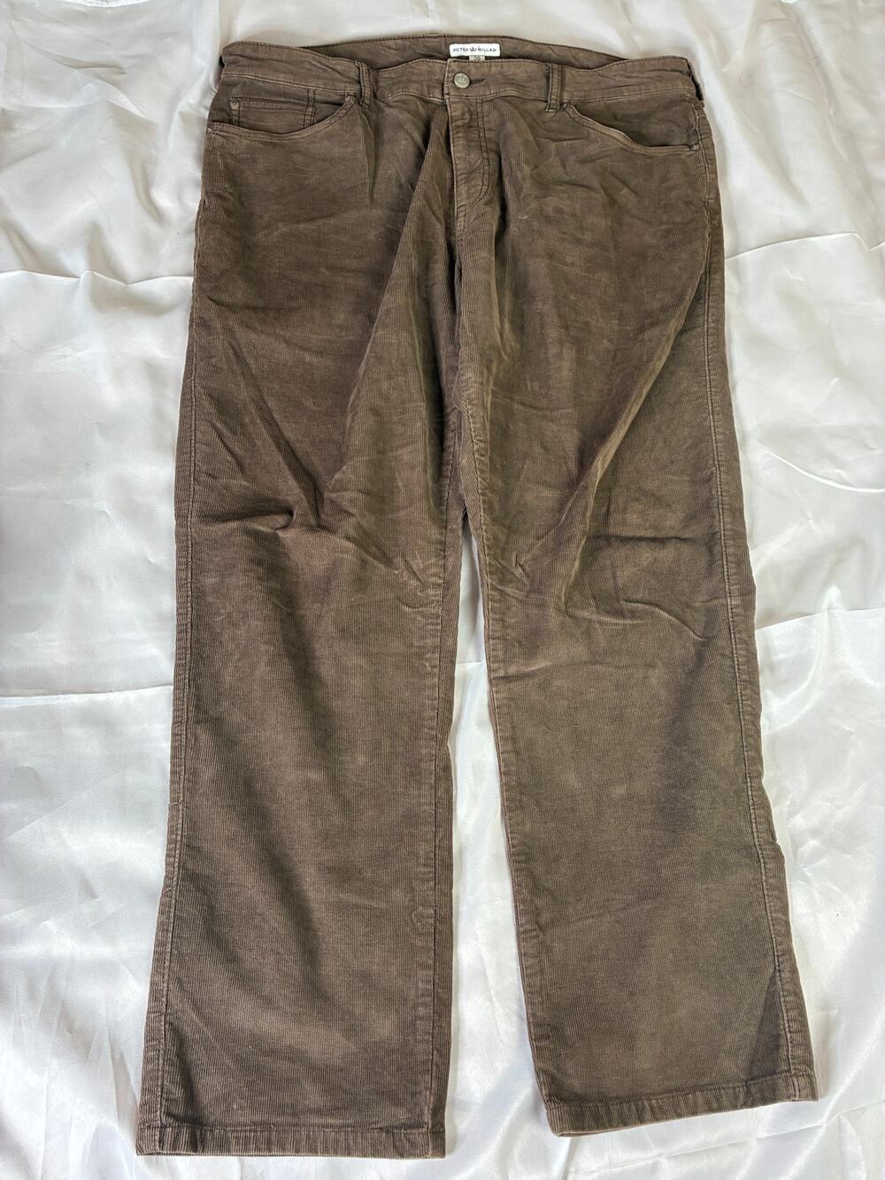 Peter Millar Mens 38 Corduroy Pants Brown Straight Leg Five Pocket